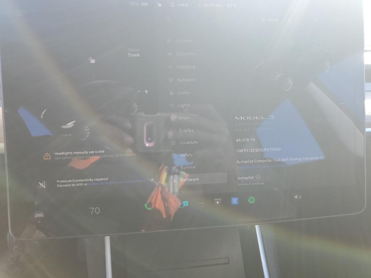 2018 Tesla Model 3 VIN: 5YJ3E1EB2JF070620 Lot: 92809315