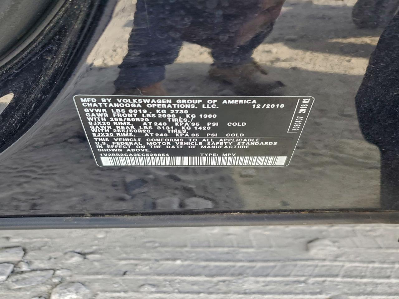 2019 Volkswagen Atlas Sel VIN: 1V2RR2CA2KC526854 Lot: 93755595