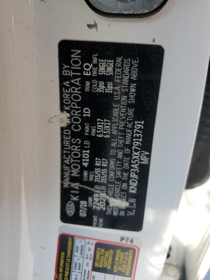 2019 Kia Soul + VIN: KNDJP3A5XK7913791 Lot: 92804655