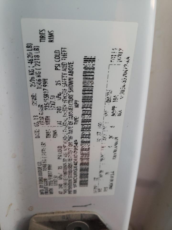 2013 Ford Escape Se VIN: 1FMCU0GX4DUD79549 Lot: 90698265