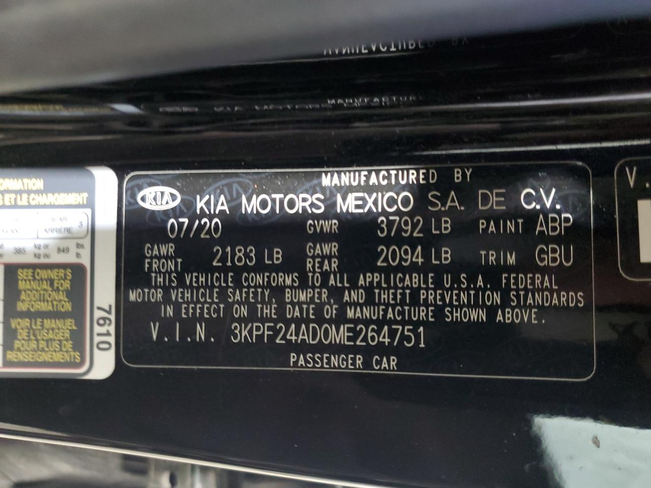 2021 Kia Forte Fe VIN: 3KPF24AD0ME264751 Lot: 91648295