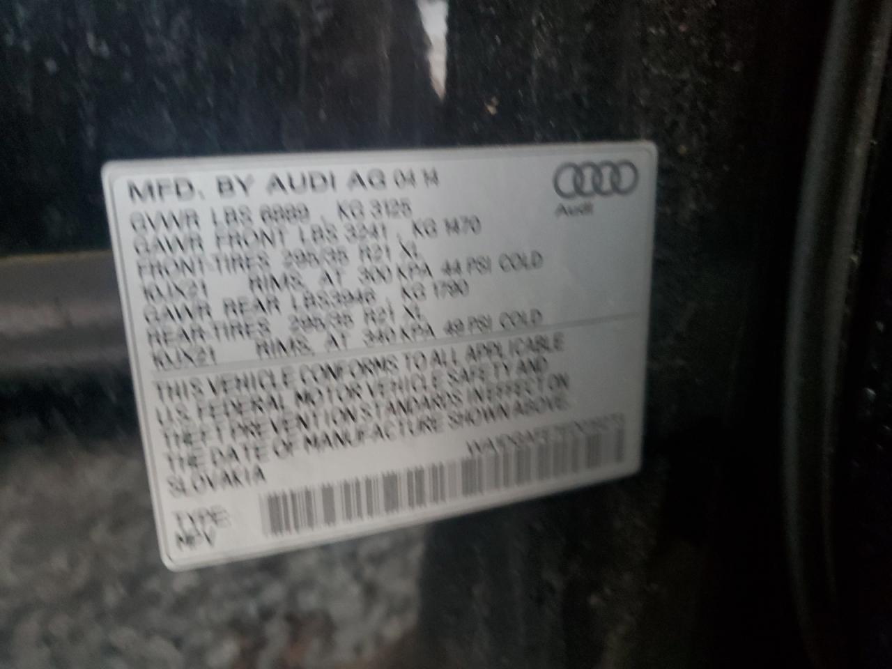 2014 Audi Q7 Prestige VIN: WA1DGAFE7ED019273 Lot: 93471475