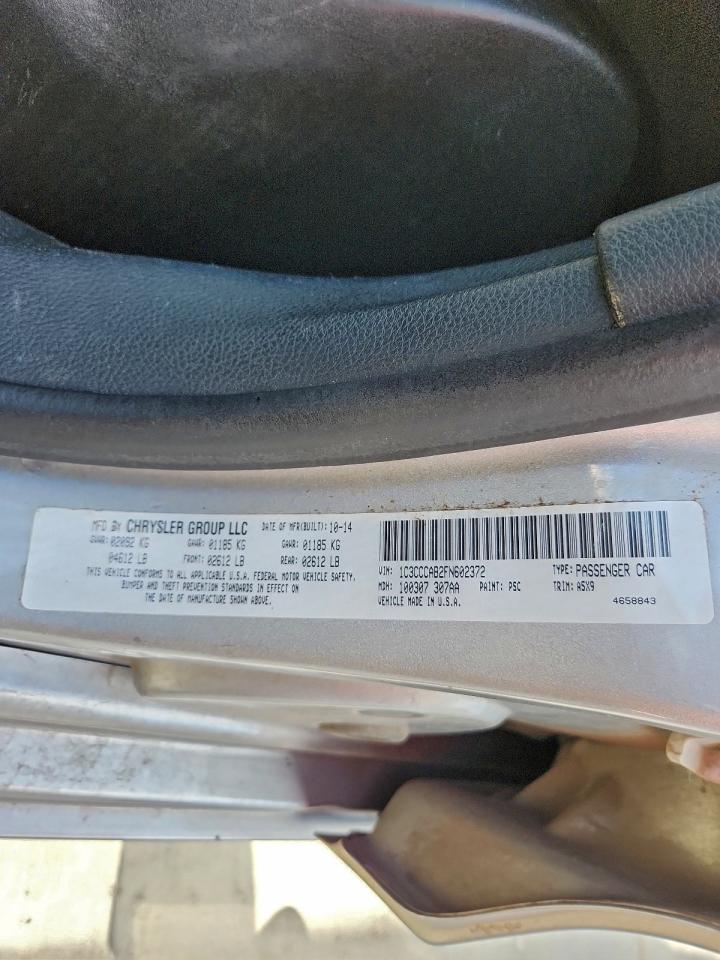 2015 Chrysler 200 Limited VIN: 1C3CCCAB2FN602372 Lot: 94060595