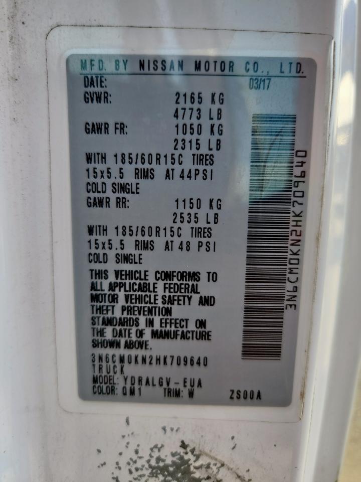 2017 Nissan Nv200 2.5S VIN: 3N6CM0KN2HK709640 Lot: 92657675