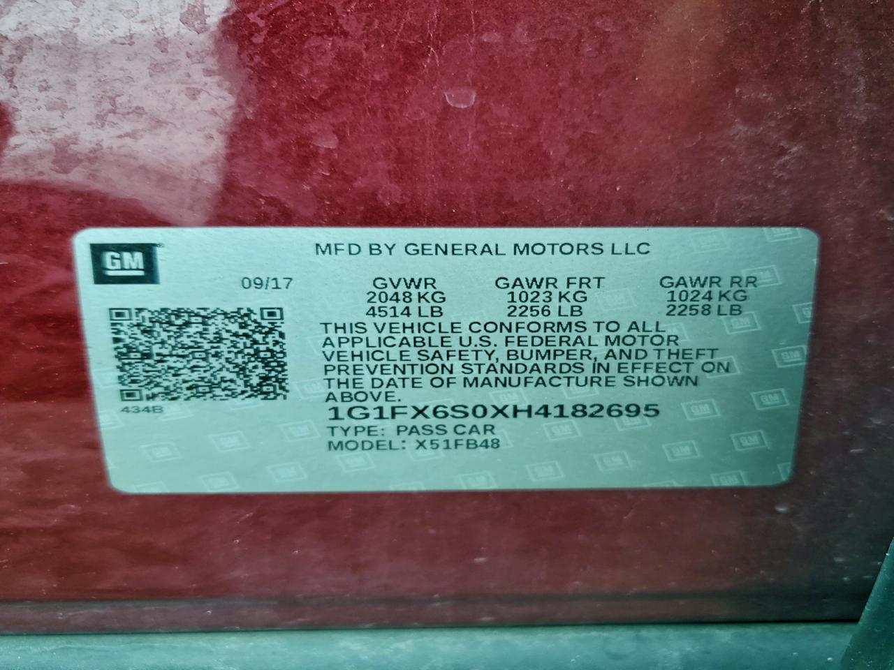 2017 Chevrolet Bolt Ev Premier VIN: 1G1FX6S0XH4182695 Lot: 91213995