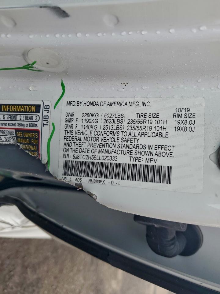 2020 Acura Rdx Technology VIN: 5J8TC2H59LL020333 Lot: 94249665