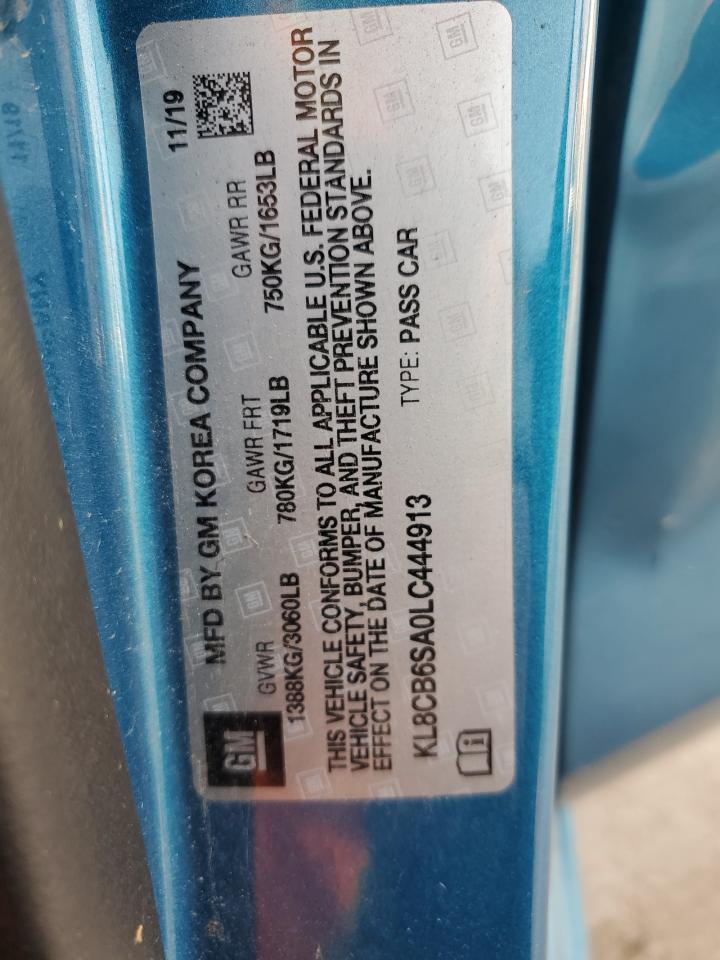 2020 Chevrolet Spark Ls VIN: KL8CB6SA0LC444913 Lot: 92809685