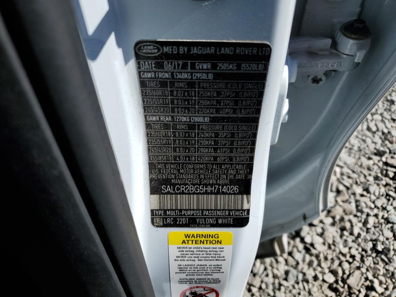 2017 Land Rover Discovery Sport Hse VIN: SALCR2BG5HH714026 Lot: 93074885