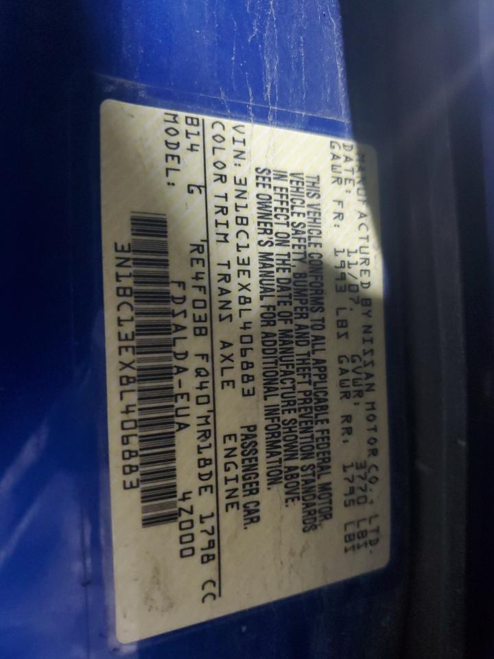 2008 Nissan Versa S VIN: 3N1BC13EX8L406883 Lot: 91200595