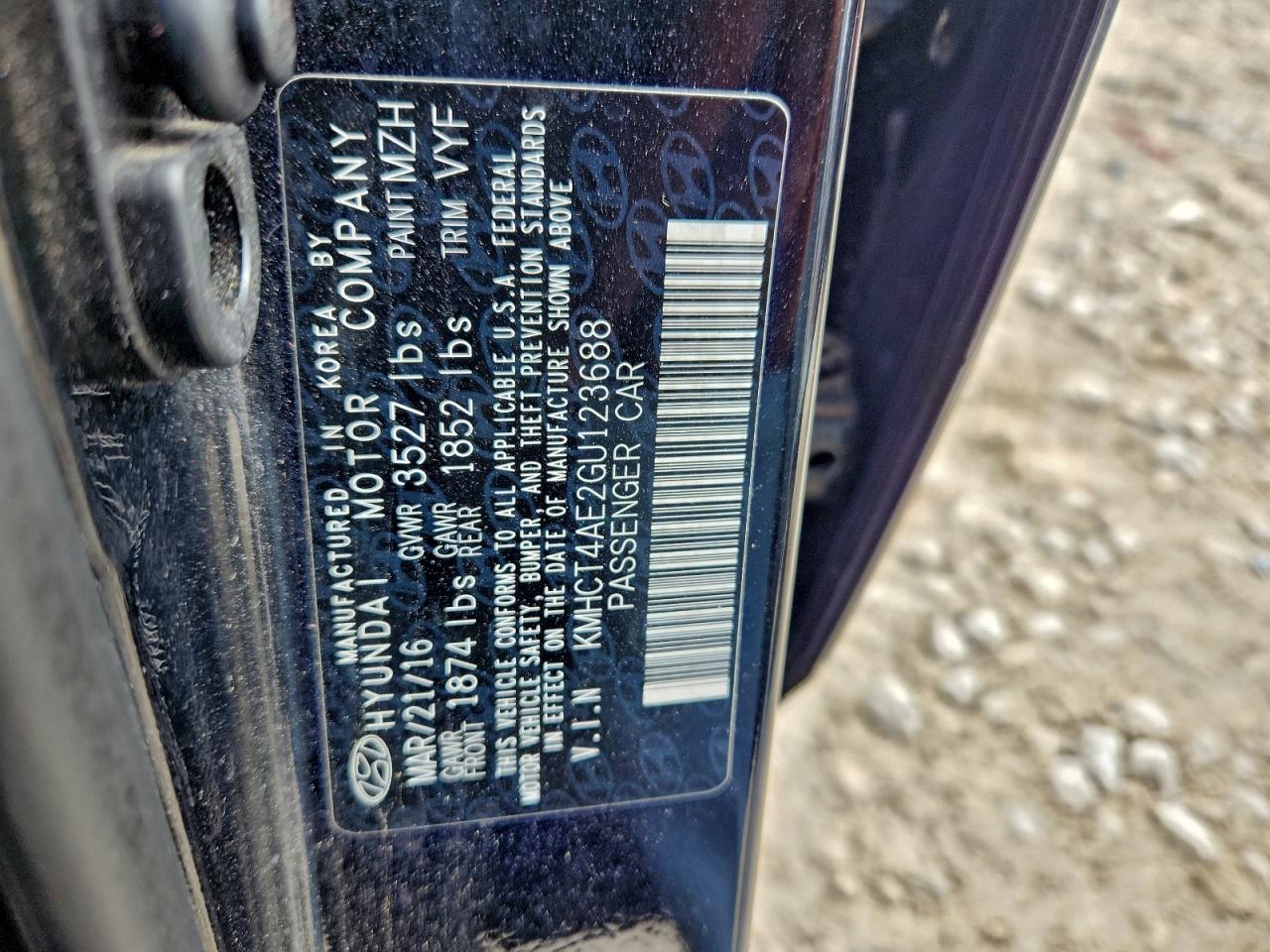 2016 Hyundai Accent Se VIN: KMHCT4AE2GU123688 Lot: 93354345