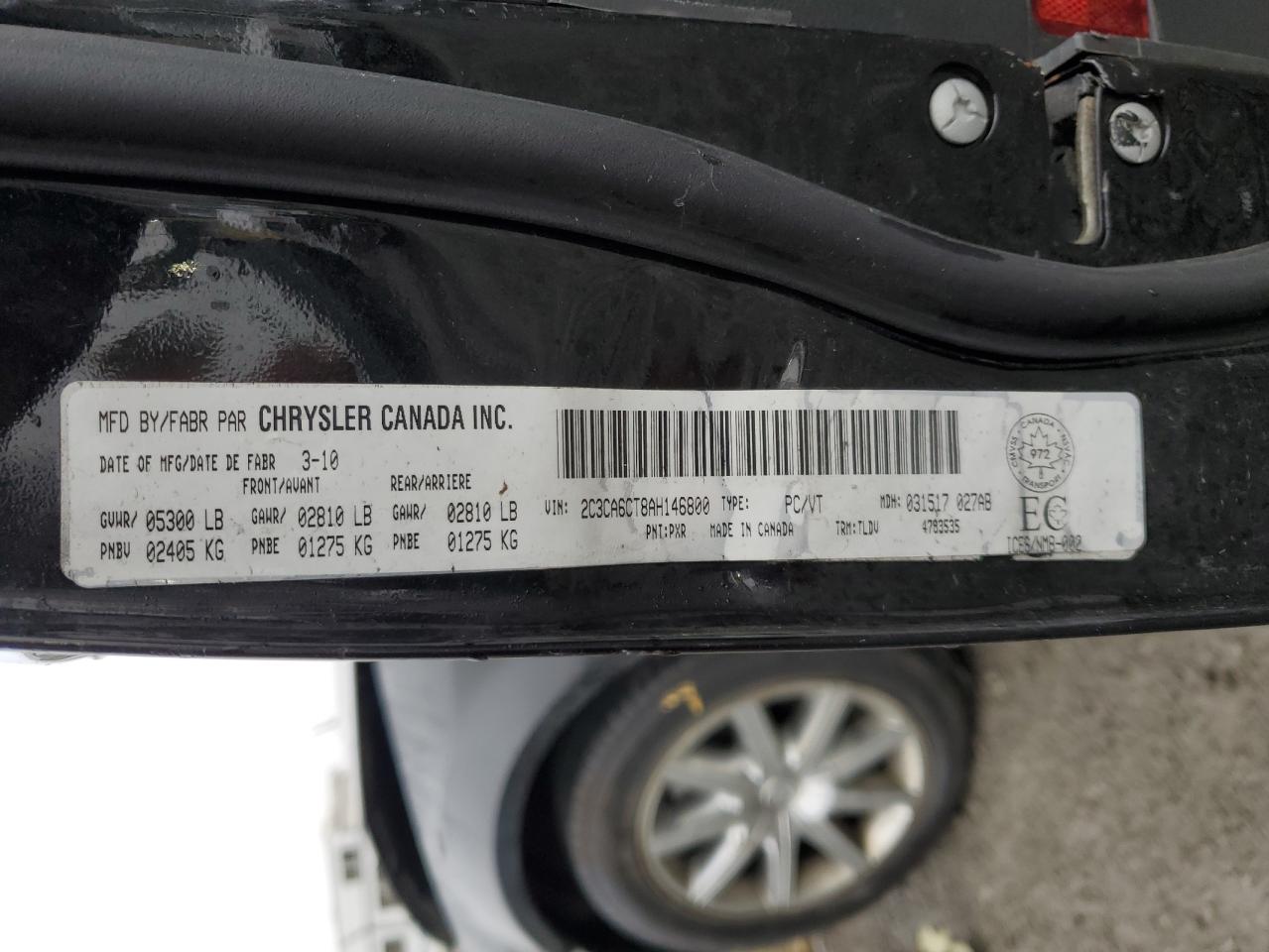 2010 Chrysler 300C VIN: 2C3CA6CT8AH146800 Lot: 92646265