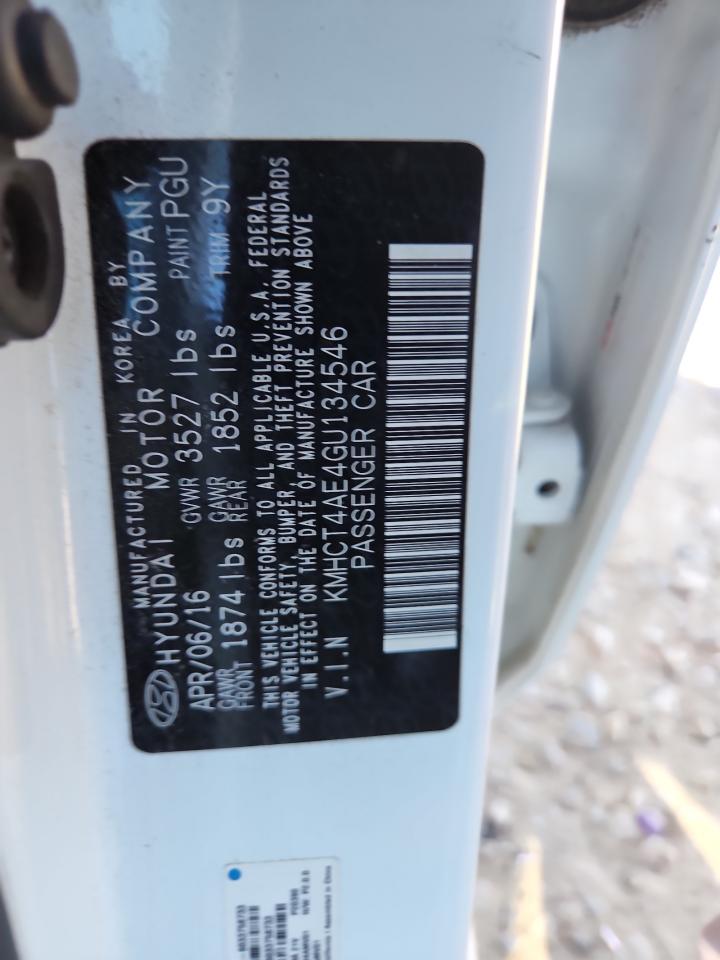 2016 Hyundai Accent Se VIN: KMHCT4AE4GU134546 Lot: 90869285