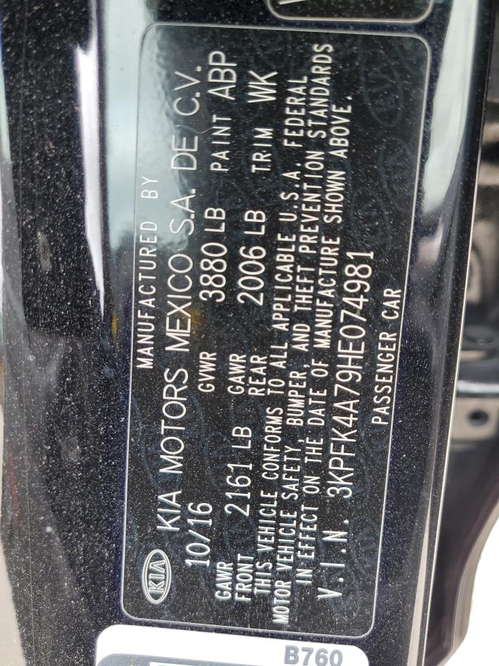 2017 Kia Forte Lx VIN: 3KPFK4A79HE074981 Lot: 82766205