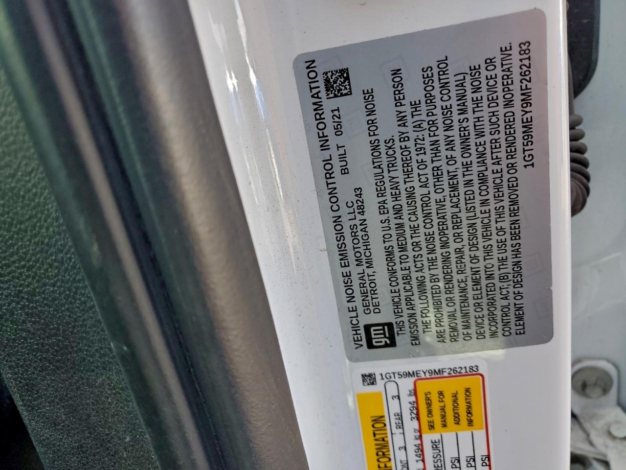 2021 GMC Sierra K2500 Sle VIN: 1GT59MEY9MF262183 Lot: 93820605