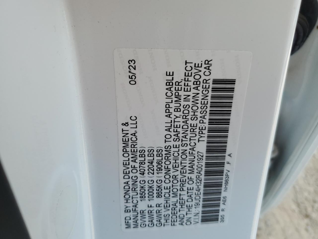 2024 Acura Integra A-Spec VIN: 19UDE4H32RA001927 Lot: 91625935