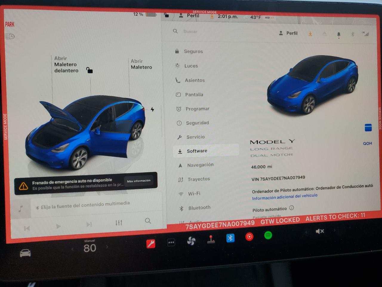 2022 Tesla Model Y VIN: 7SAYGDEE7NA007949 Lot: 93694265
