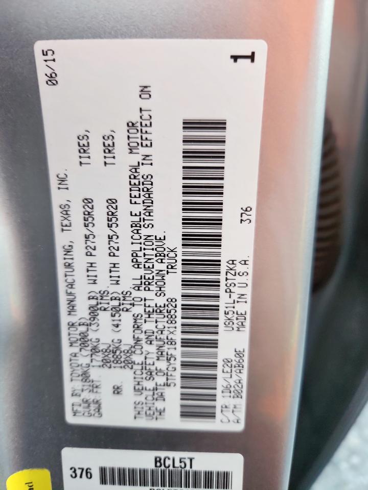 2015 Toyota Tundra Crewmax 1794 VIN: 5TFGY5F18FX188528 Lot: 92359015