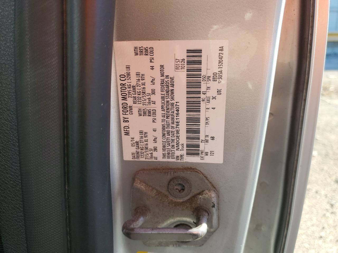 2014 Ford Transit Connect Xl VIN: NM0GE9E76E1164071 Lot: 90649465