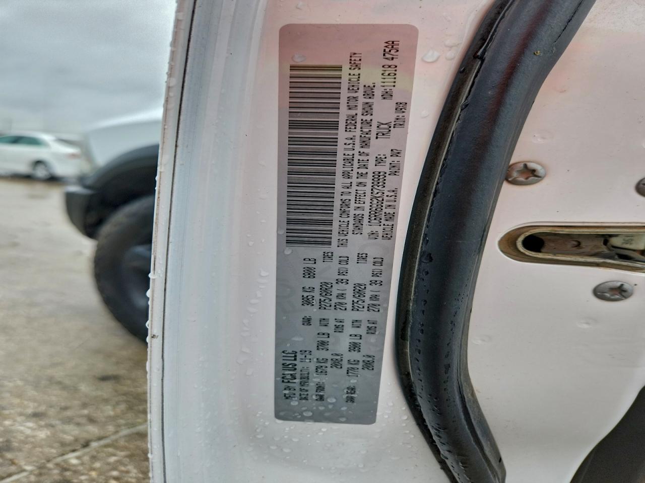 2019 Ram 1500 Classic Slt VIN: 1C6RR6GG2KS739999 Lot: 93633595