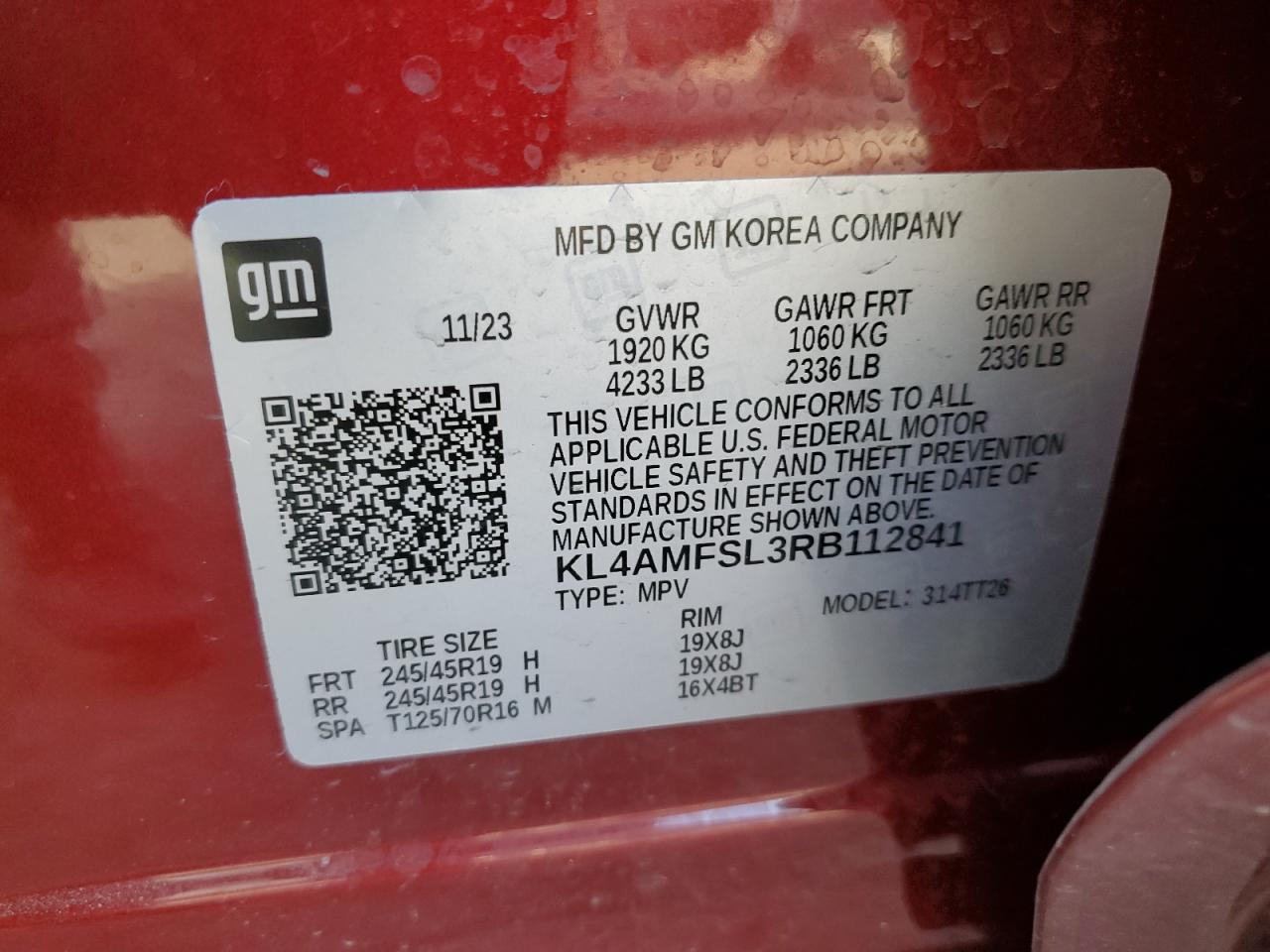 2024 Buick Encore Gx Avenir VIN: KL4AMFSL3RB112841 Lot: 91849155