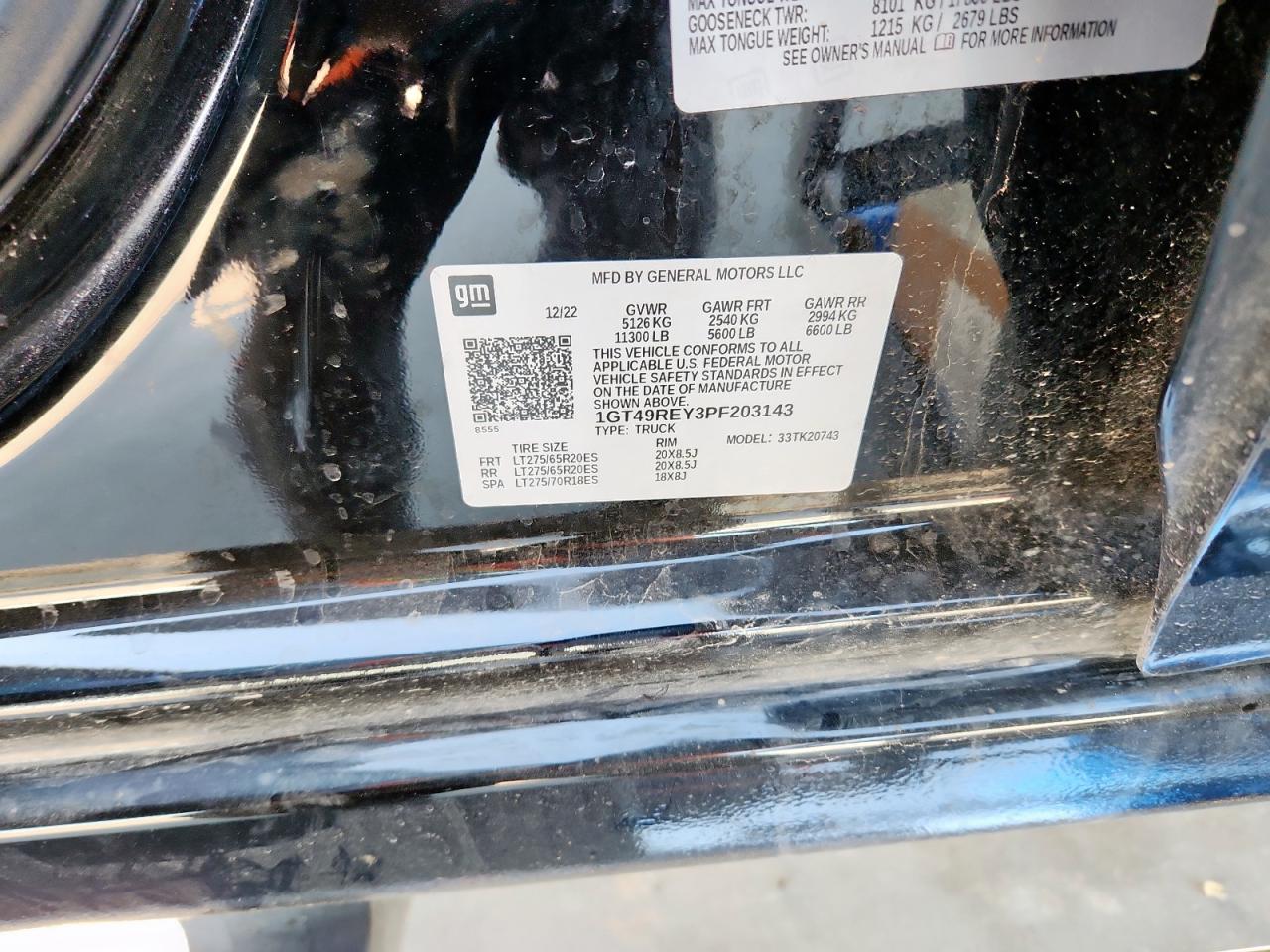 2023 GMC Sierra K2500 Denali VIN: 1GT49REY3PF203143 Lot: 92113255