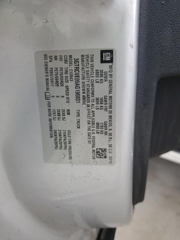 2010 GMC Sierra C1500 Sle VIN: 3GTRCVE09AG196831 Lot: 93234765