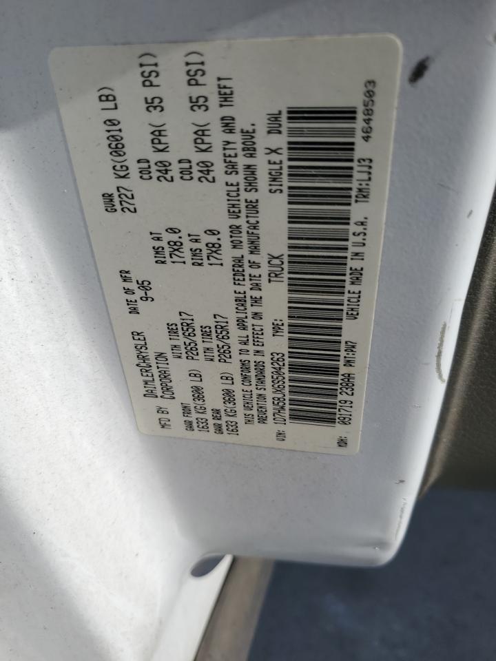 2006 Dodge Dakota Quad Laramie VIN: 1D7HW58JX6S504263 Lot: 91387065