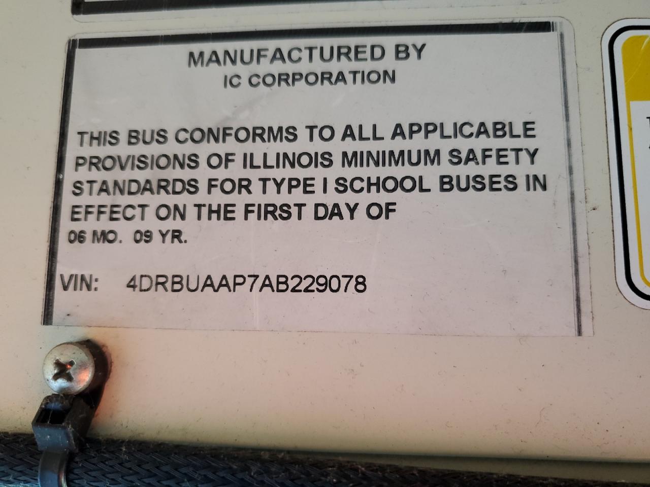 2010 Ic Corporation Ce Series School - School Bus VIN: 4DRBUAAP7AB229078 Lot: 92138315