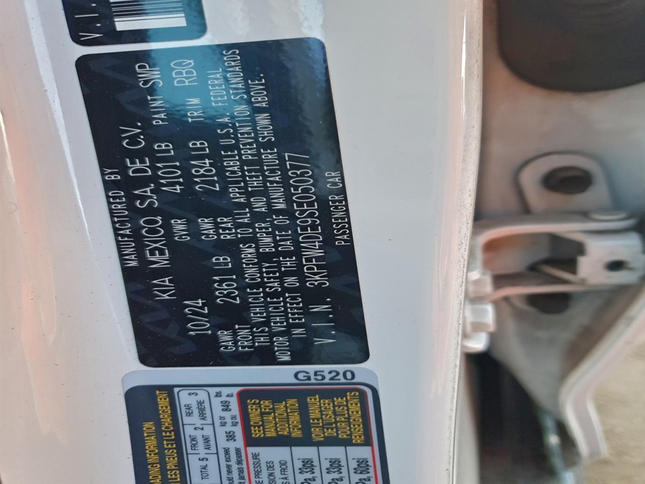 2025 Kia K4 Gt Line VIN: 3KPFW4DE9SE050377 Lot: 94319395