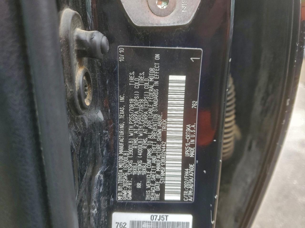 2011 Toyota Tundra Double Cab Sr5 VIN: 5TFRM5F13BX024442 Lot: 93861445