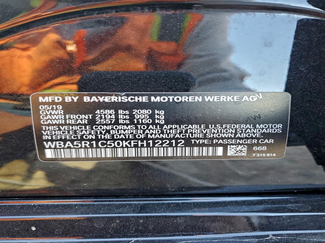 2019 BMW 330I VIN: WBA5R1C50KFH12212 Lot: 94578035