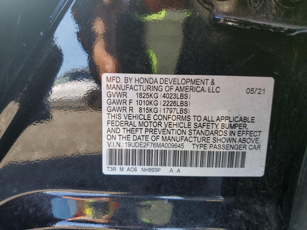 2021 Acura Ilx Premium VIN: 19UDE2F76MA009645 Lot: 90480415