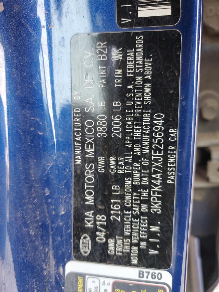 2018 Kia Forte Lx VIN: 3KPFK4A7XJE256940 Lot: 93739235