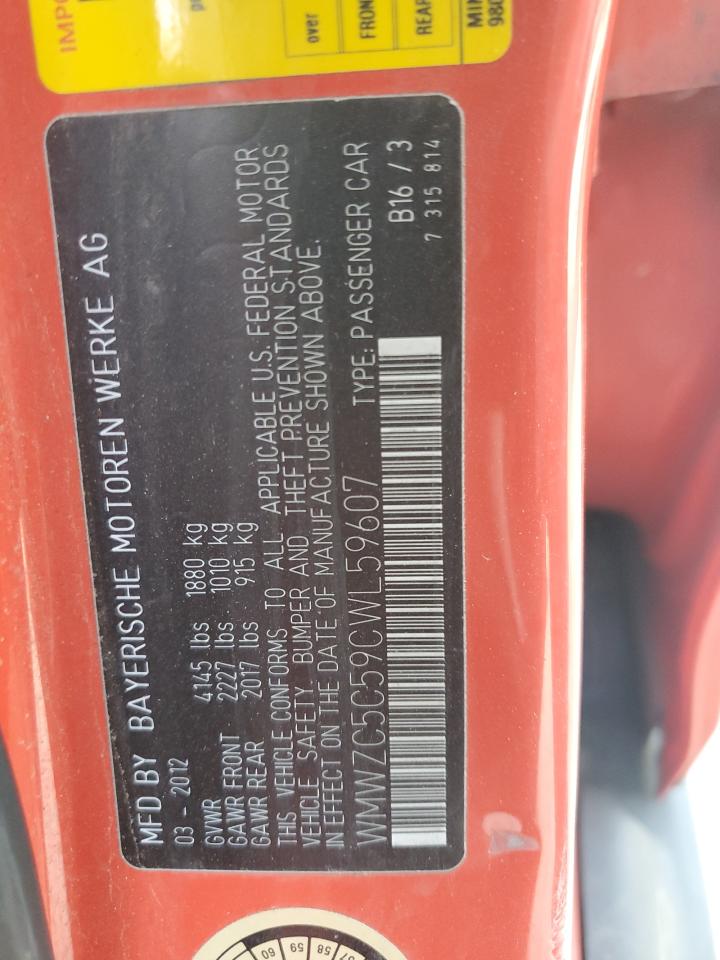 2012 Mini Cooper S Countryman VIN: WMWZC5C59CWL59607 Lot: 90945365