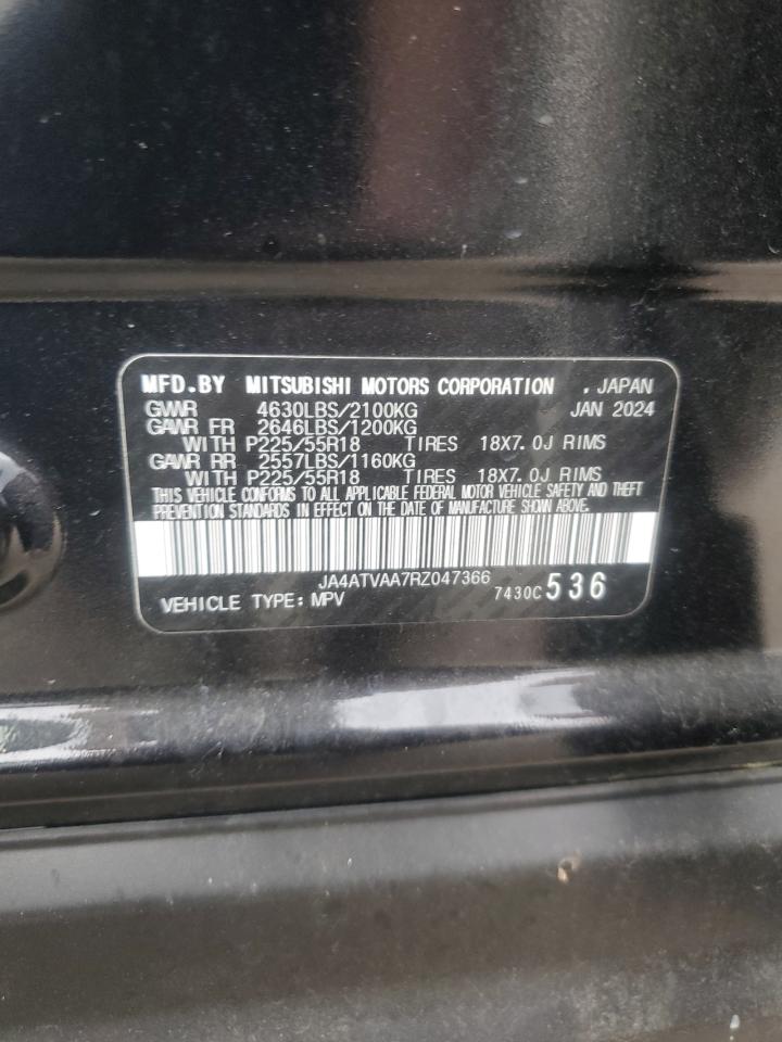 2024 Mitsubishi Eclipse Cross Le VIN: JA4ATVAA7RZ047366 Lot: 93349015