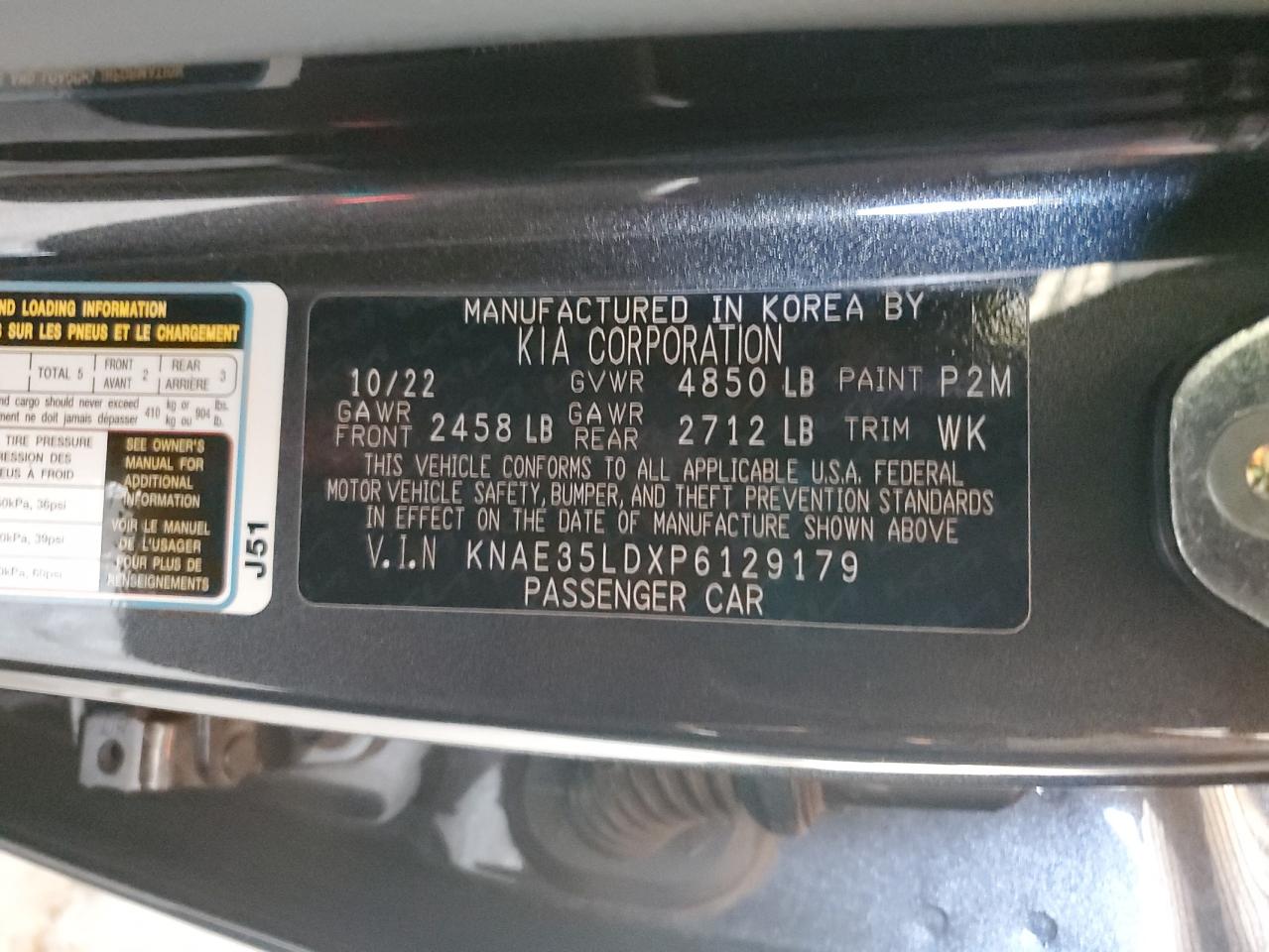 2023 Kia Stinger Gt Line VIN: KNAE35LDXP6129179 Lot: 91724785