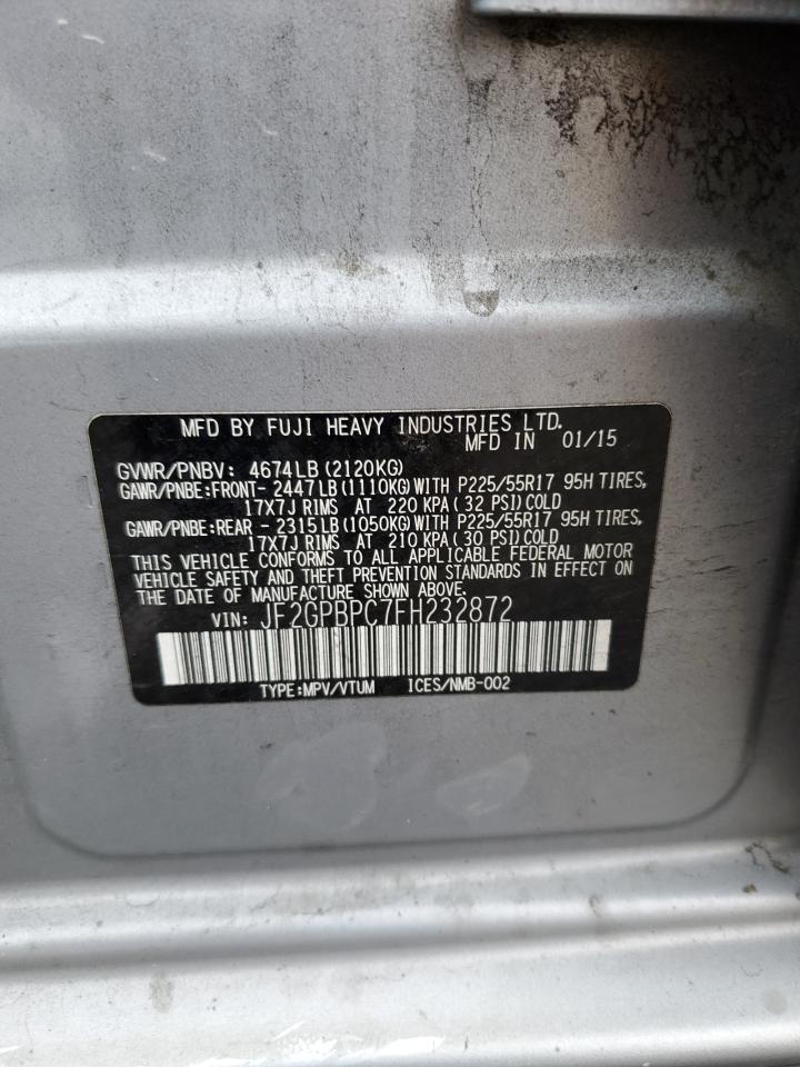 2015 Subaru Xv Crosstrek 2.0I Hybrid Touring VIN: JF2GPBPC7FH232872 Lot: 93677515