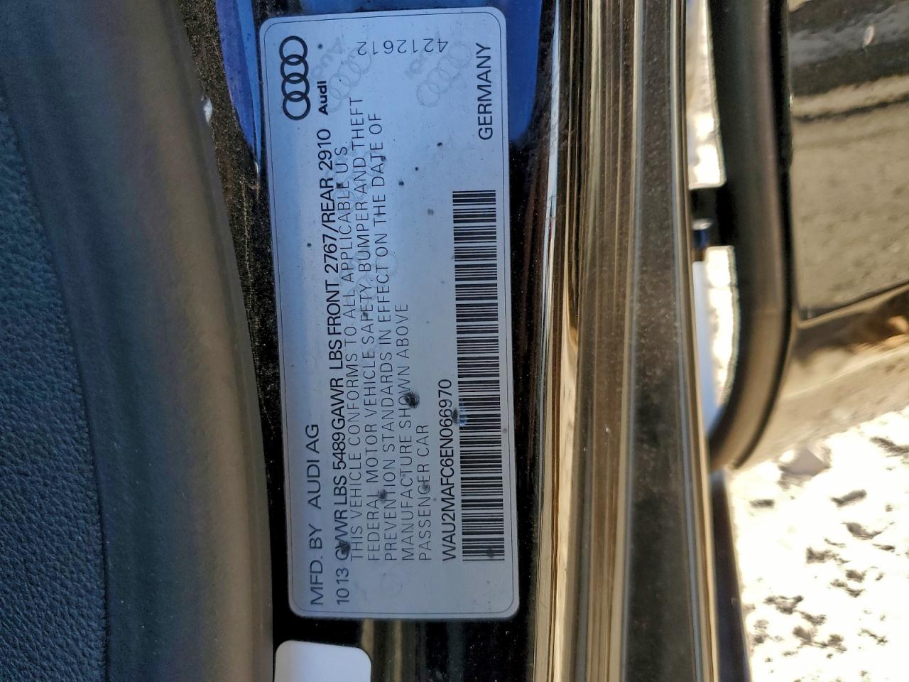 2014 Audi A7 Prestige VIN: WAU2MAFC6EN066970 Lot: 94194925