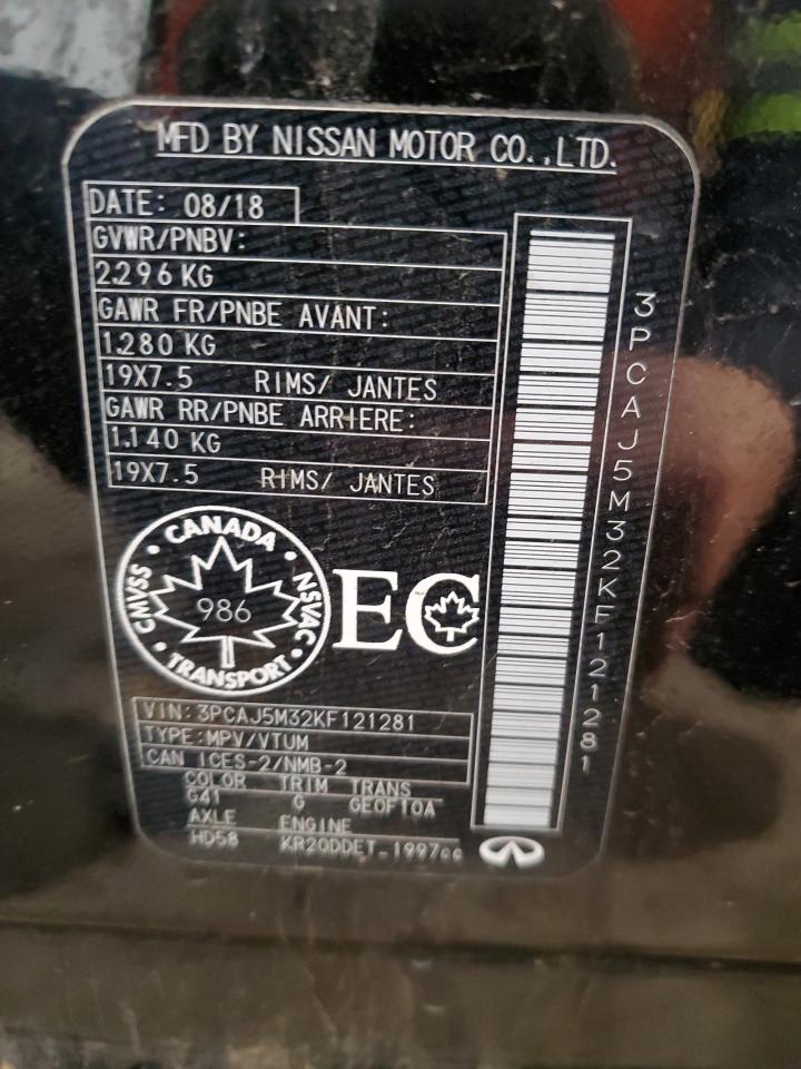 2019 Infiniti Qx50 Essential VIN: 3PCAJ5M32KF121281 Lot: 91822555