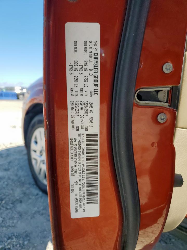 2014 Dodge Journey Se VIN: 3C4PDCAB1ET104432 Lot: 91780445