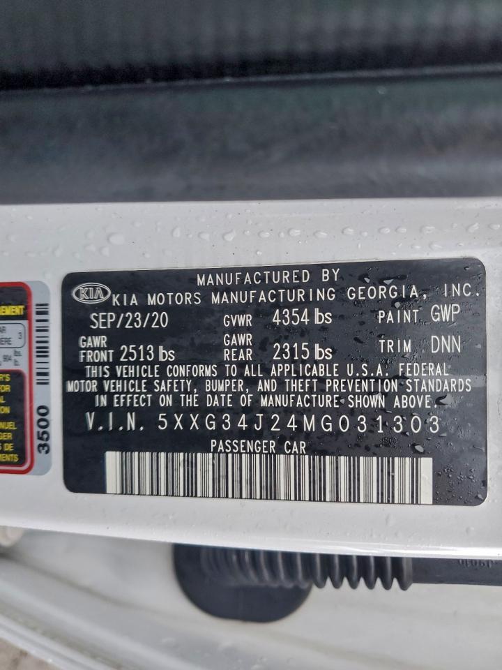 2021 Kia K5 Ex VIN: 5XXG34J24MG031303 Lot: 94289205