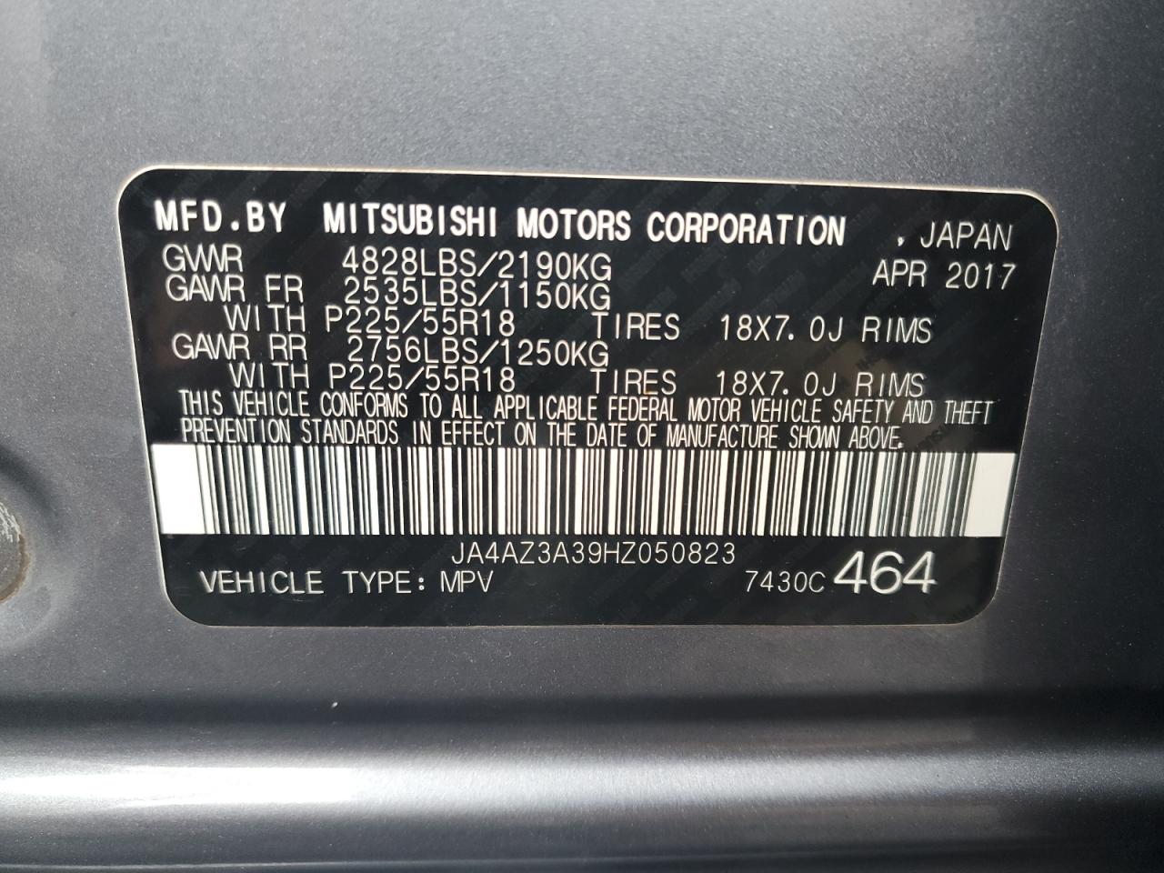 2017 Mitsubishi Outlander Se VIN: JA4AZ3A39HZ050823 Lot: 92673155
