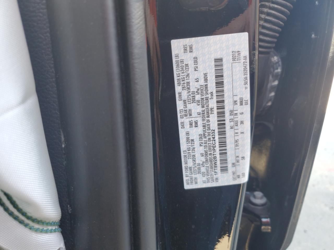 2023 Ford F250 Super Duty VIN: 1FT8W2BT1PEC24332 Lot: 93141815