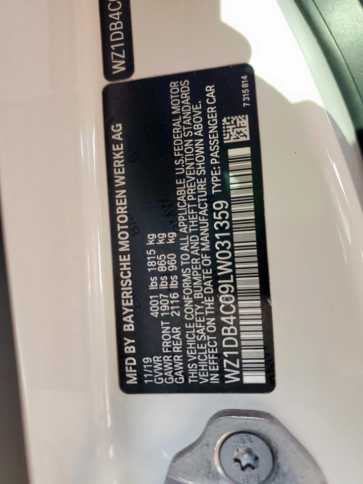 2020 Toyota Supra Base VIN: WZ1DB4C09LW031359 Lot: 93102735