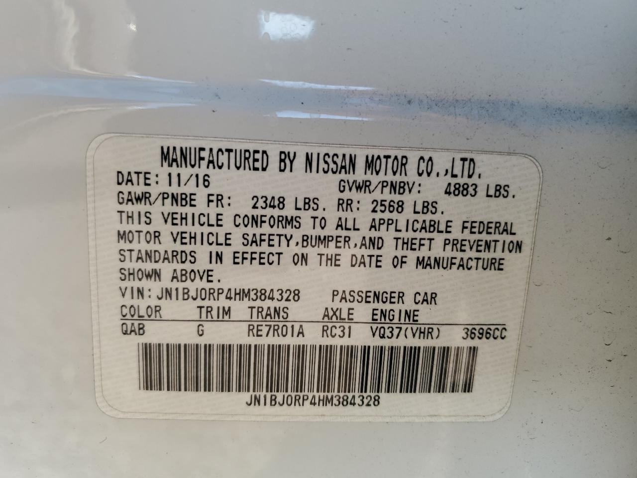 2017 Infiniti Qx50 VIN: JN1BJ0RP4HM384328 Lot: 93204665