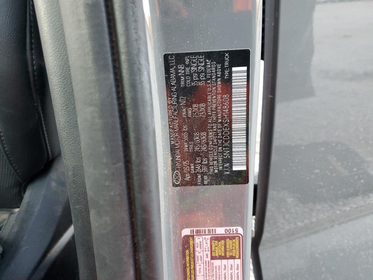 2025 Hyundai Santa Cruz Sel Activity VIN: 5NTJCDDEXSH148608 Lot: 92207125