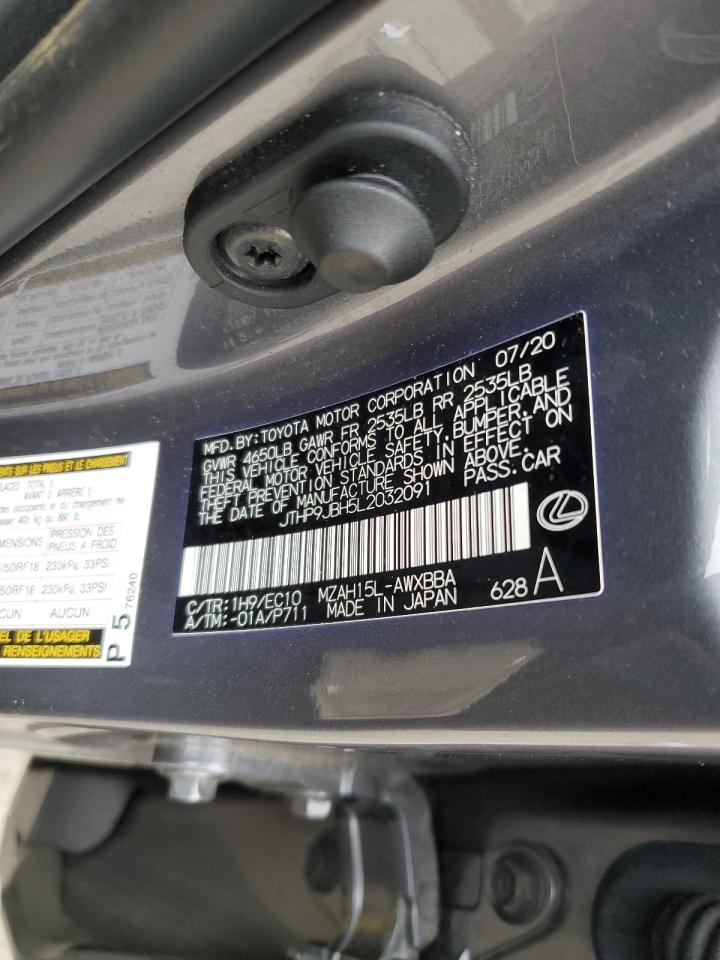 2020 Lexus Ux 250H VIN: JTHP9JBH5L2032091 Lot: 93204915