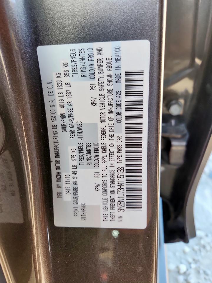 2017 Mazda 3 Sport VIN: 3MZBN1U73HM115138 Lot: 92306075