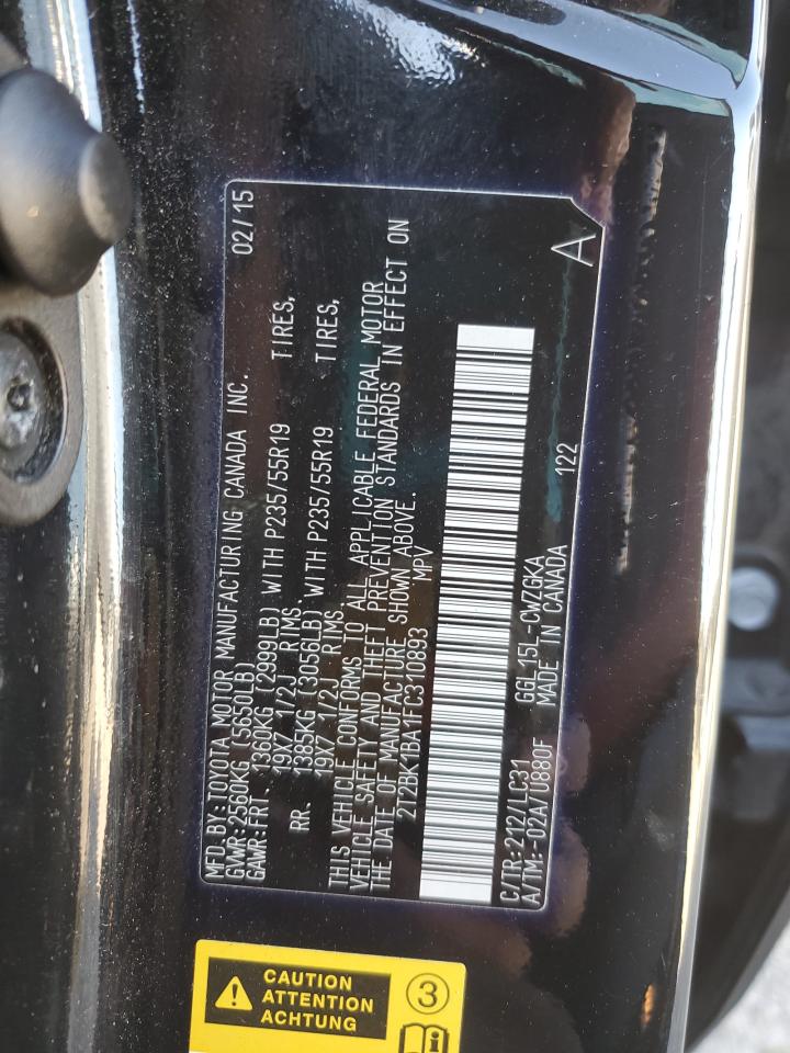 2015 Lexus Rx 350 Base VIN: 2T2BK1BA1FC310893 Lot: 90610435