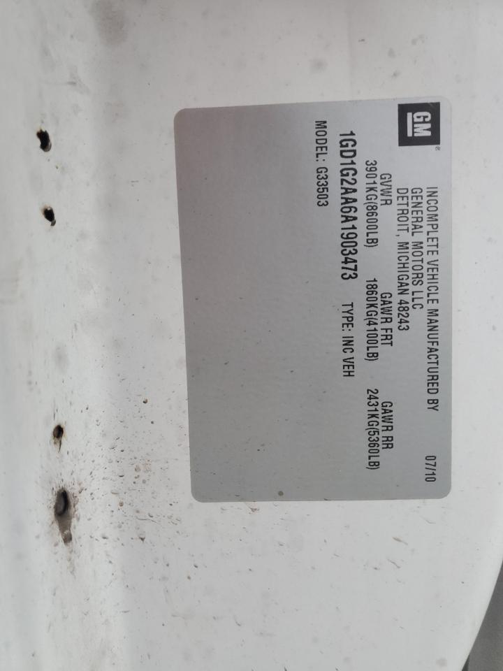 2010 GMC Savana Box Truck VIN: 1GD1G2AA6A1903473 Lot: 91637035